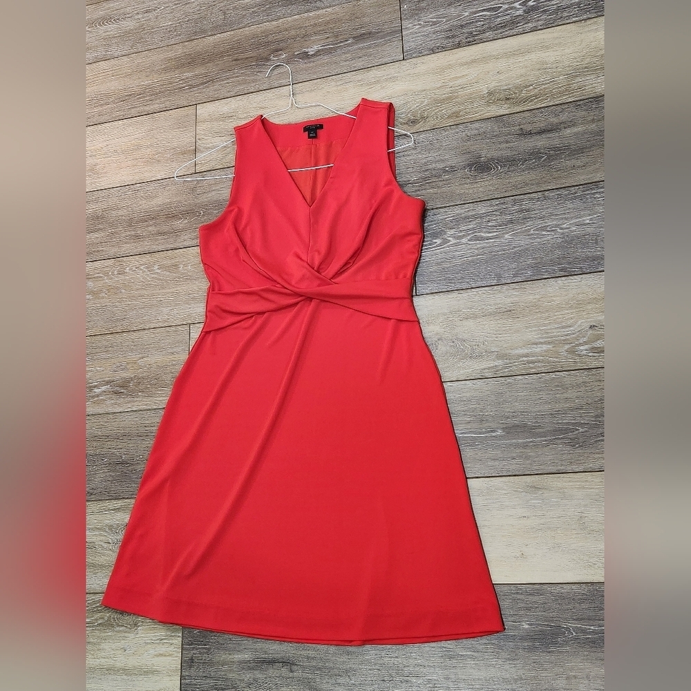 Ann Taylor Red Sleeveless Dress Size Medium Petite